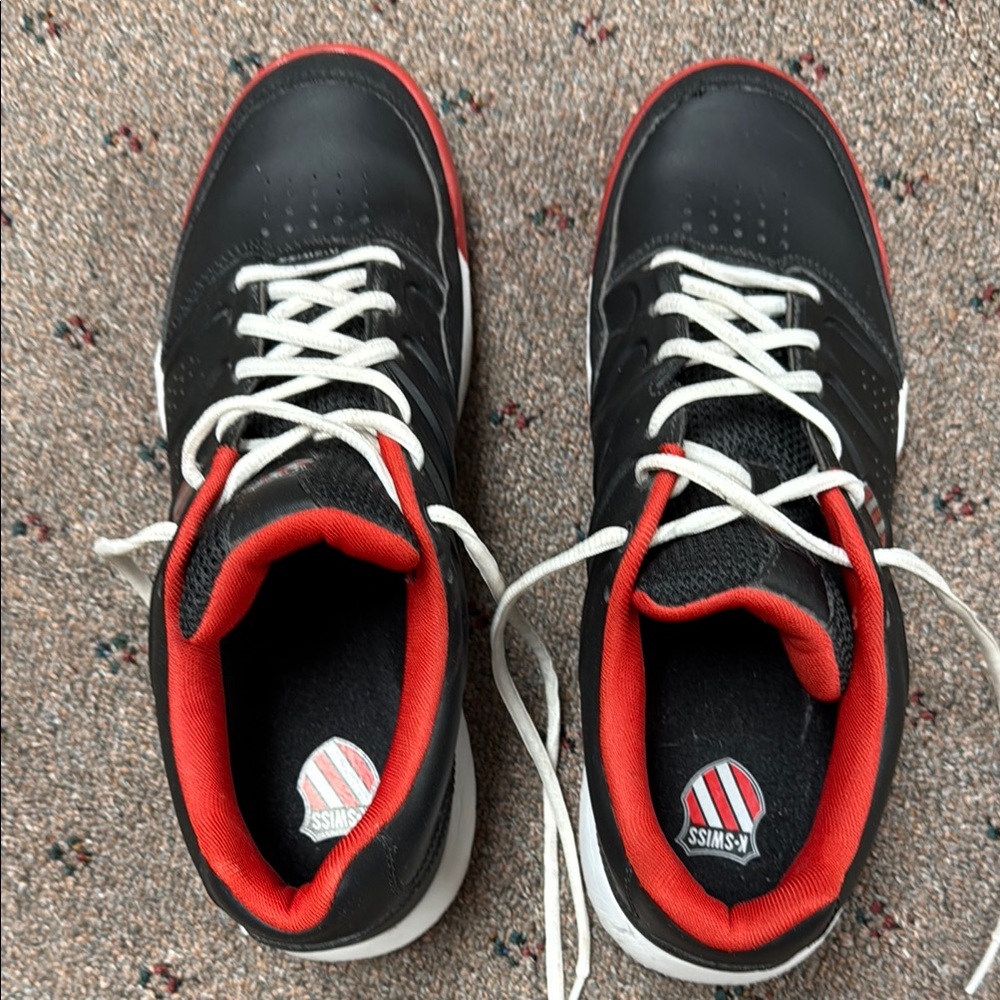 K-Swiss Black Sneakers with Red Highlights